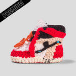 Baby Crochet IB-1 OFF-W RED (Includes 2 pair of laces, Soft felt non-slip bottom & Shoe Box)
