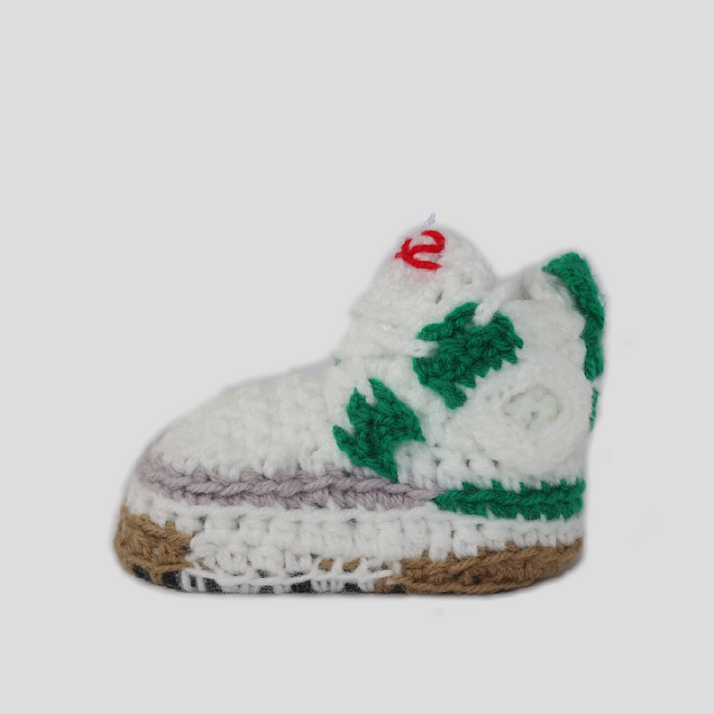 Baby Crochet IB-4 Pine Green (Soft felt non-slip bottom & Shoe Box)