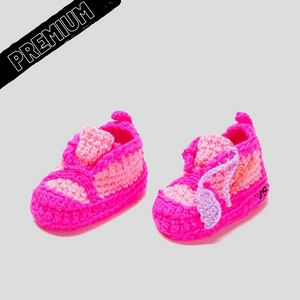 Baby Crochet IB OFF-W FLY Pink (Soft felt non-slip bottom & Shoe Box)