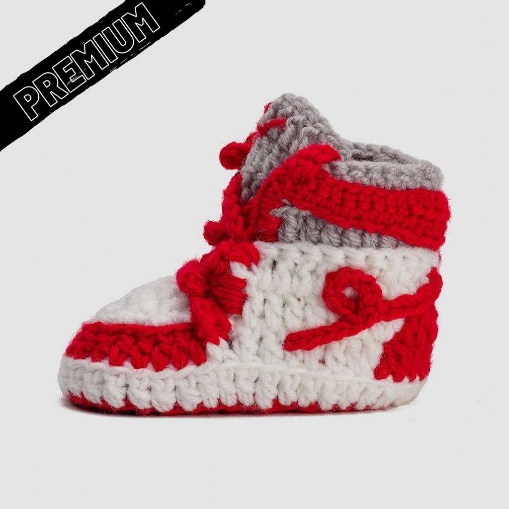 Baby Crochet IB-1 Var Red (Soft felt non-slip bottom & Shoe Box)