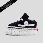 Baby Crochet Skate Black (Soft felt non-slip bottom & Shoe Box)