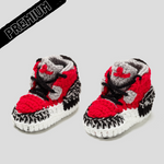 Baby Crochet IB-3 Fire Red (Soft felt non-slip bottom & Shoe Box)