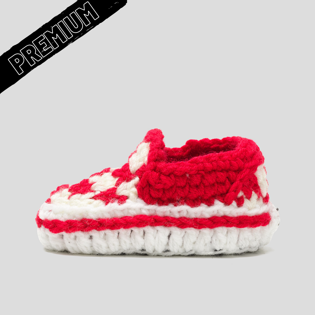 Baby Crochet IB-Slip-On Red (non-slip bottoms)