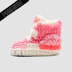 Baby Crochet IB-3 Pink (Soft felt non-slip bottom & Shoe Box)