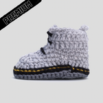 Baby Crochet ITZZY BITZZY Boots Grey (Soft felt non-slip bottom & Shoe Box)