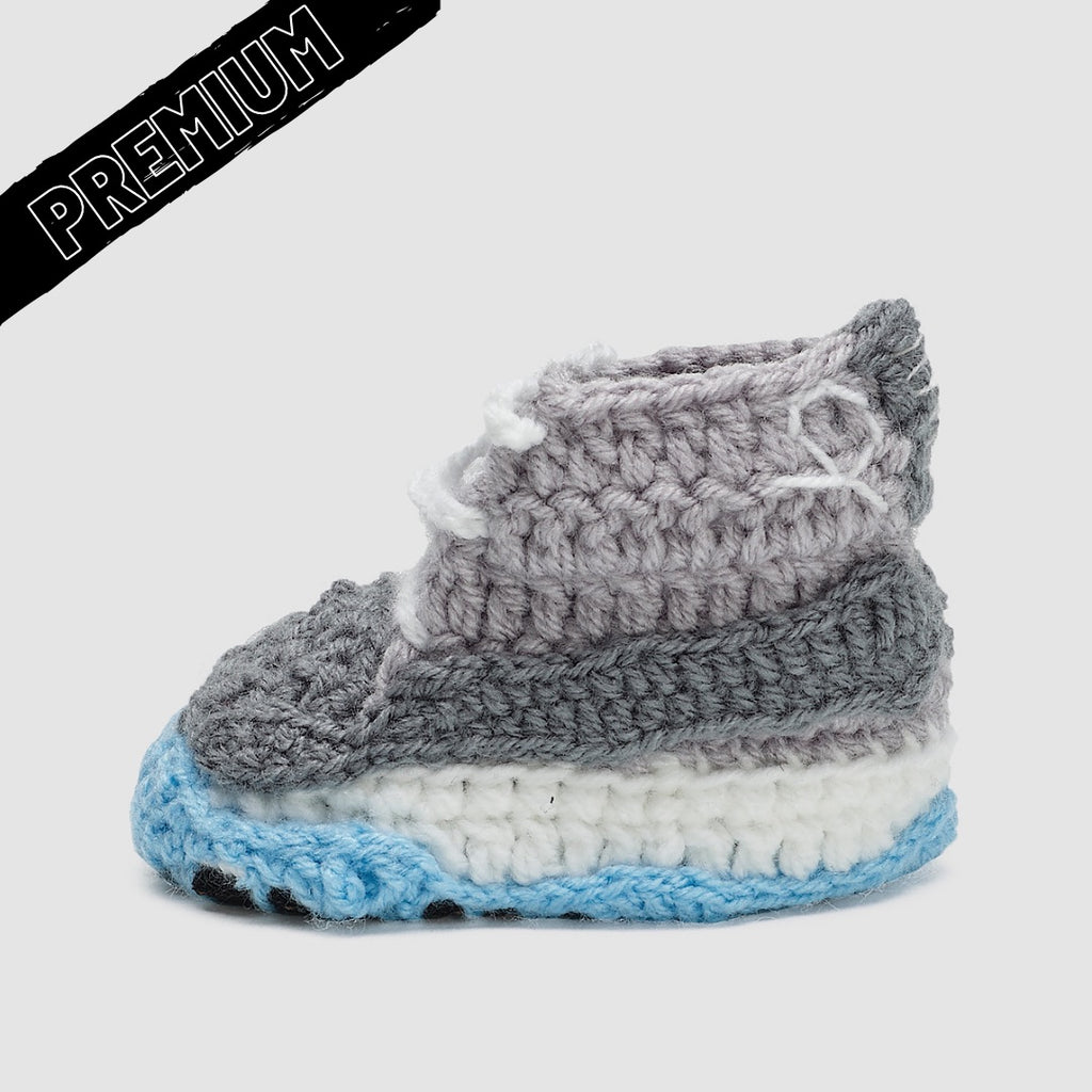 Baby Crochet IB-11 Cool Grey (Soft felt non-slip bottom & Shoe Box)