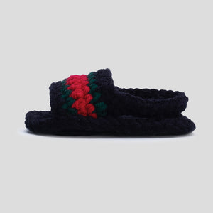 Baby Crochet Slide Sandal (Black)