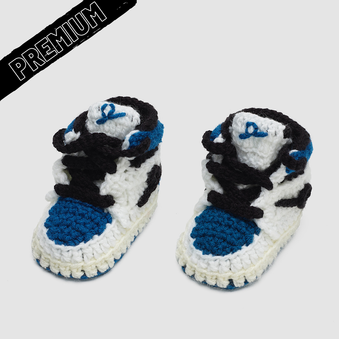 Baby Crochet IB-1 Off-White Blue 6-12mo (11.5cm)