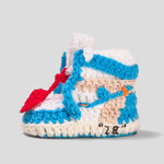Baby Crochet IB-1 OFF-W BLUE (Includes 2 pair of laces, soft felt non-slip bottom & Shoe Box)