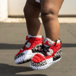 Baby Crochet IB-3 Fire Red (Soft felt non-slip bottom & Shoe Box)