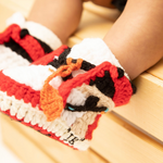 Baby Crochet IB-1 OFF-W RED (Includes 2 pair of laces, Soft felt non-slip bottom & Shoe Box)