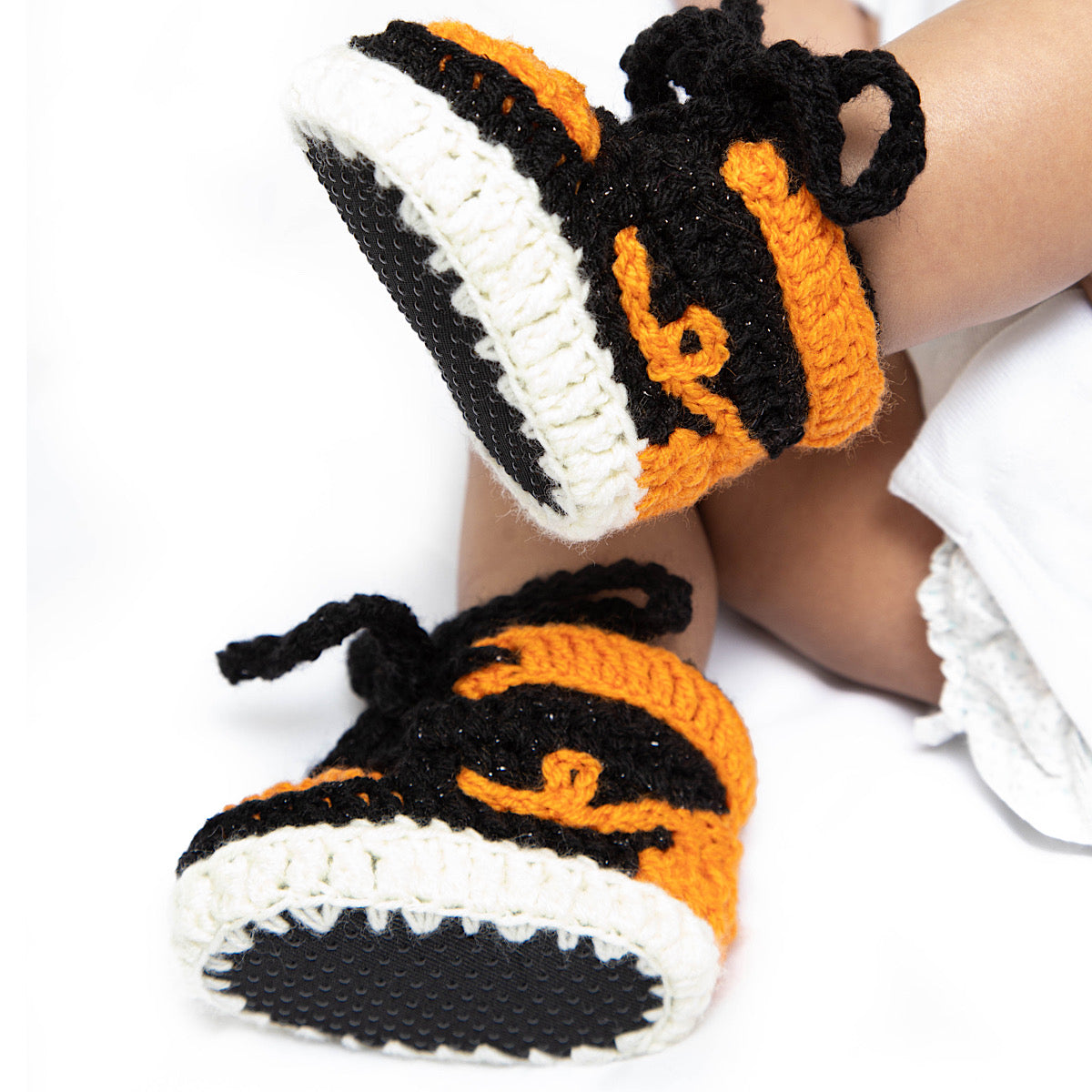 Baby Crochet IB-1 Pumpkin (Soft felt non-slip bottom & Shoe Box)